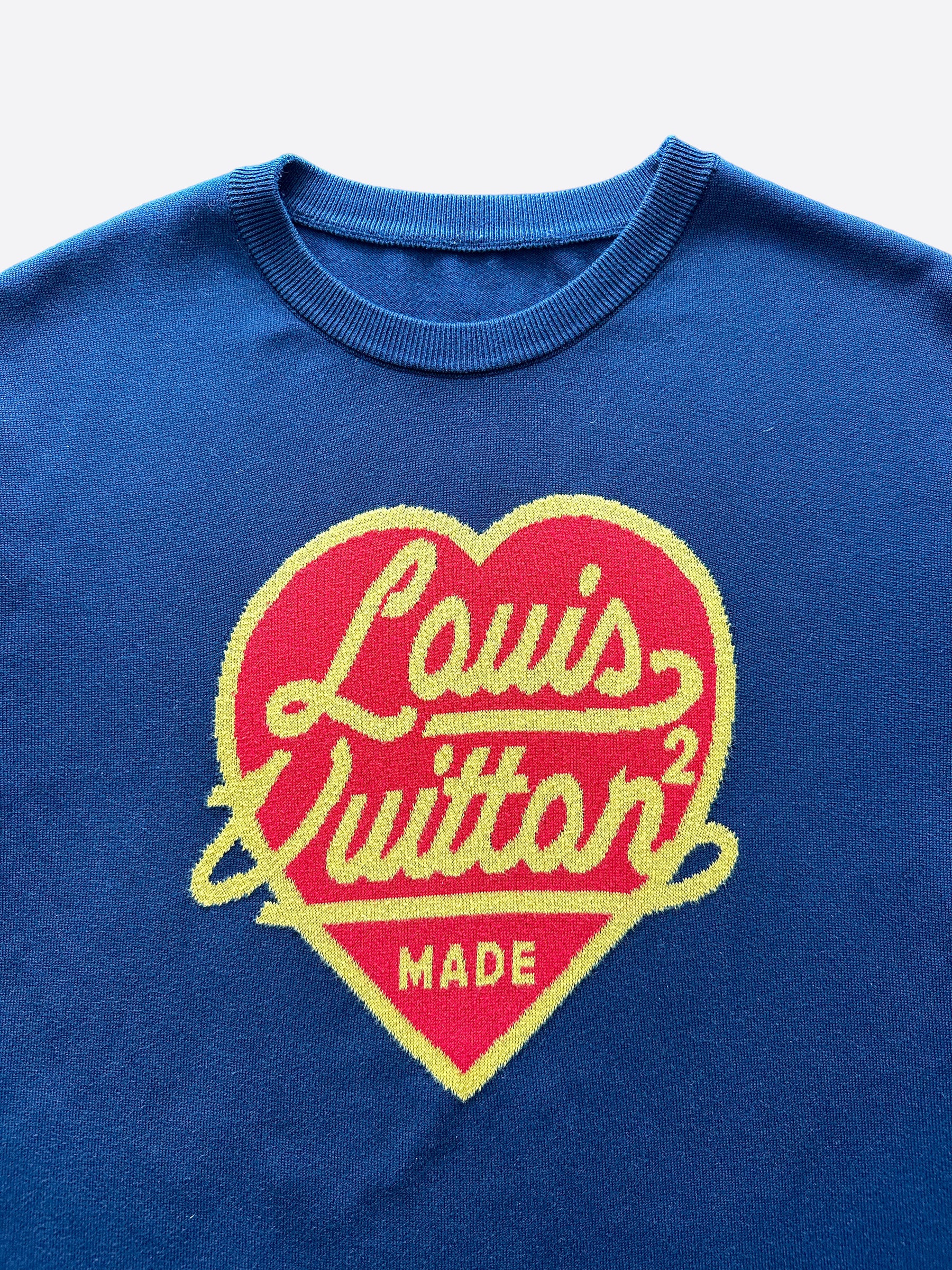 Louis Vuitton Nigo White & Red Embroidered Mockneck T-Shirt
