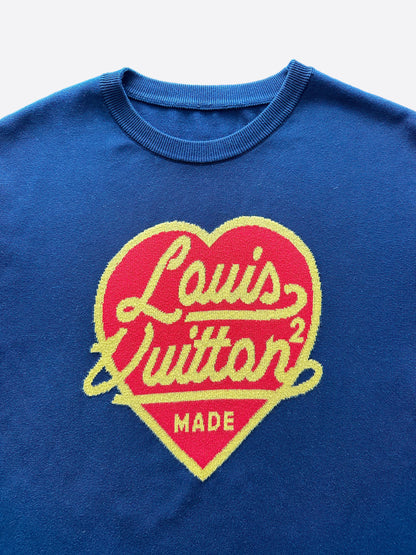 Louis Vuitton Navy Nigo Heart Intarsia T-Shirt