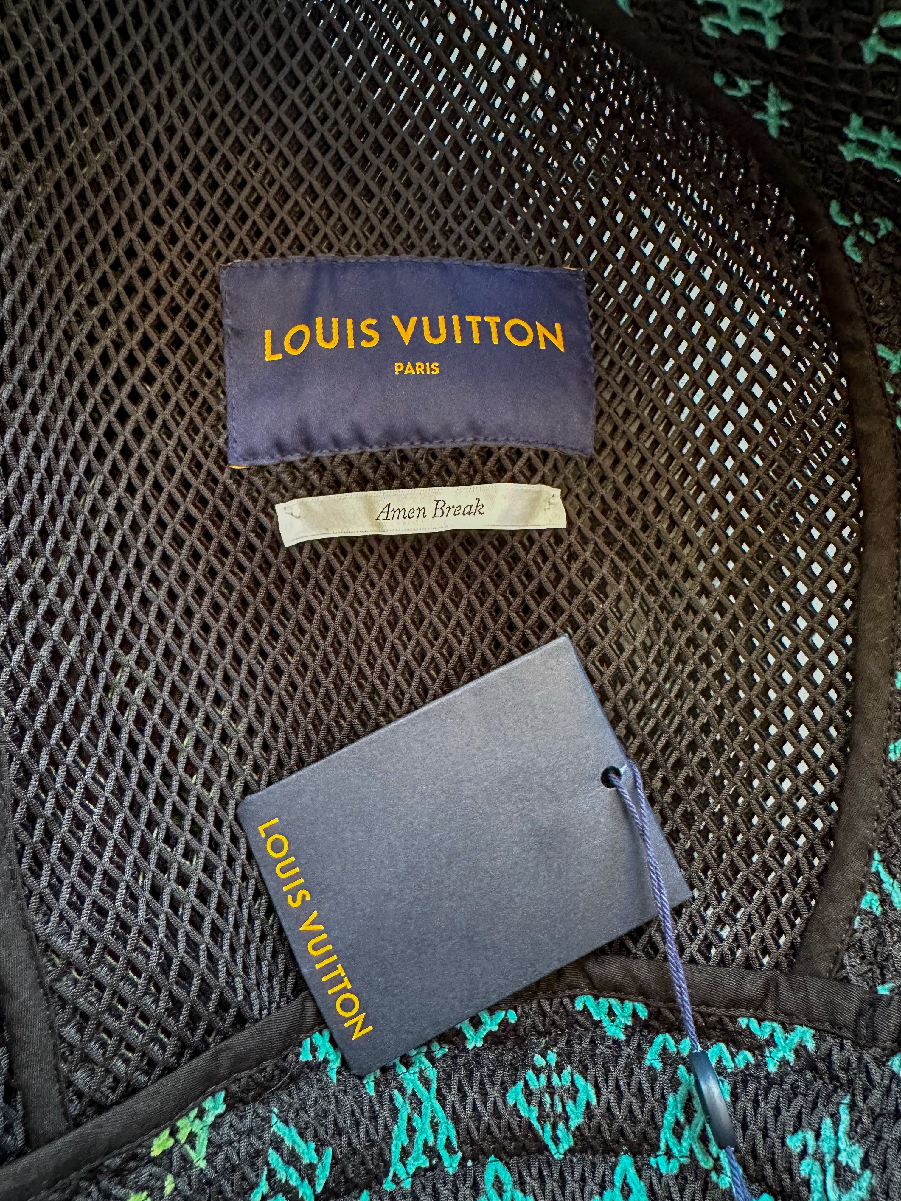 Louis Vuitton Black Rainbow Gradient Mesh Bomber Jacket