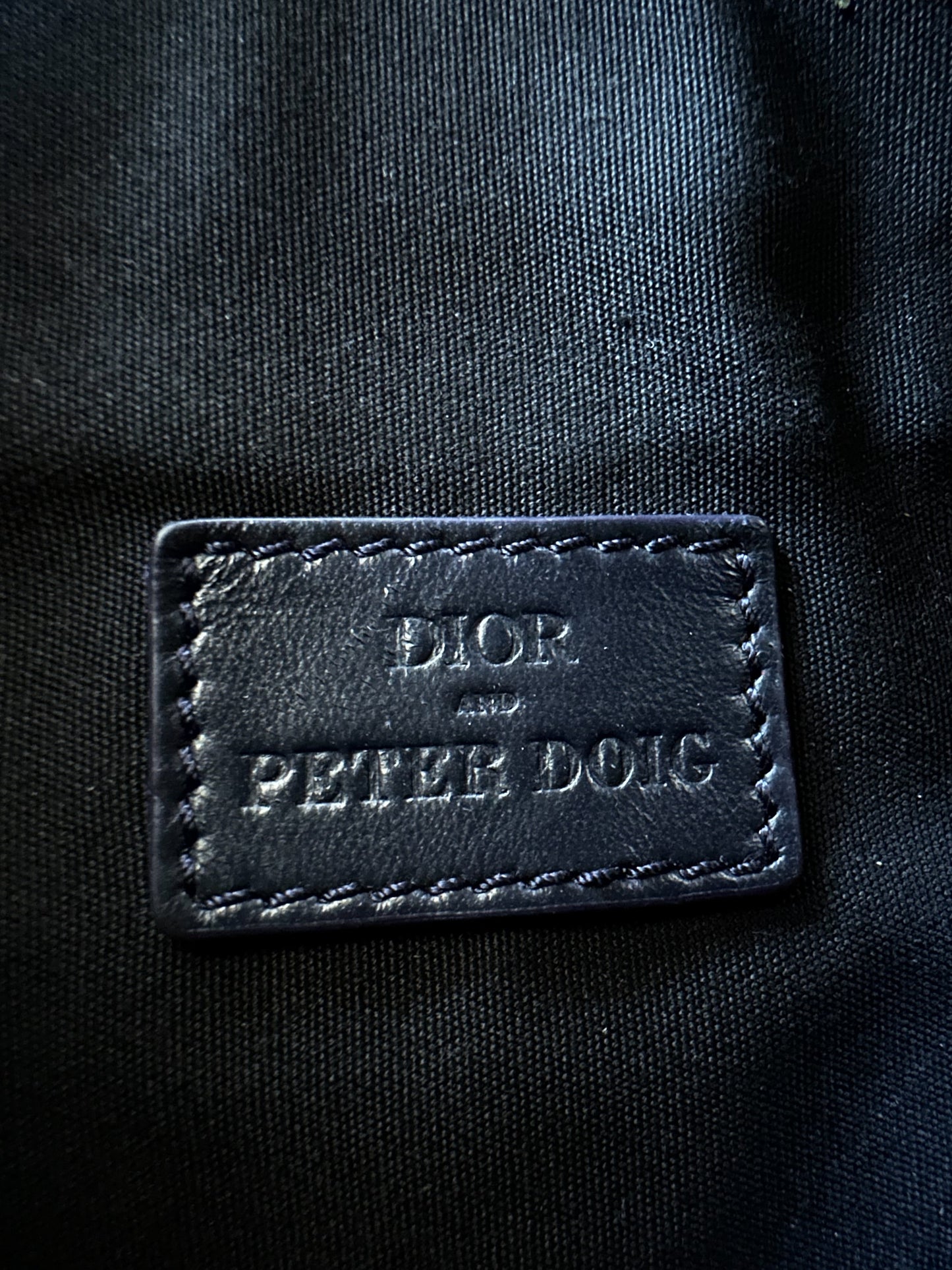 Dior Peter Doig Navy Camouflage Saddle Bag