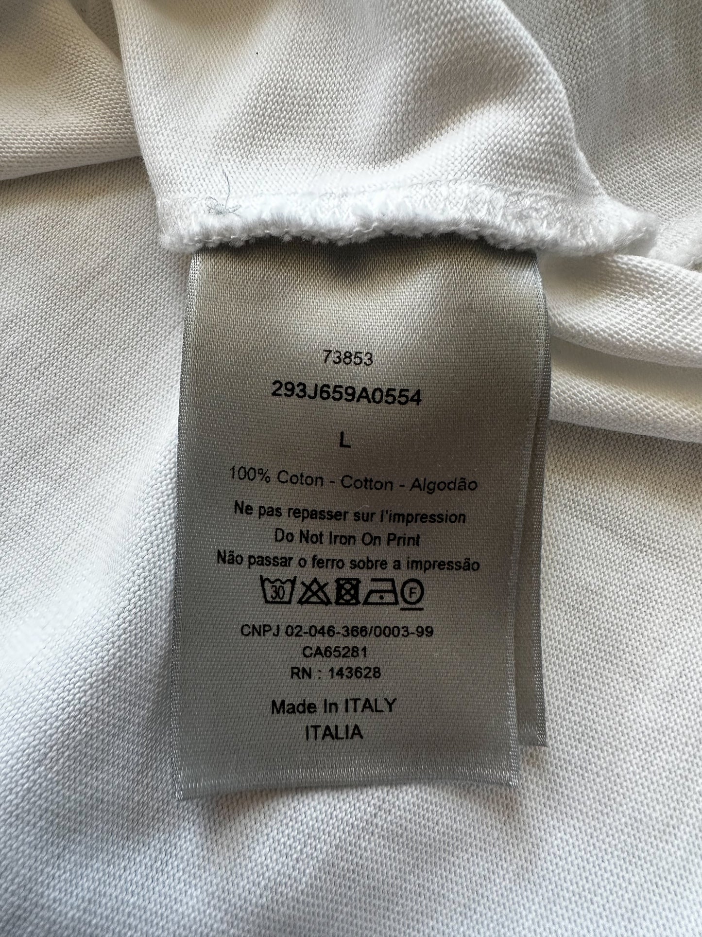 Dior White & Silver 47 Logo T-Shirt