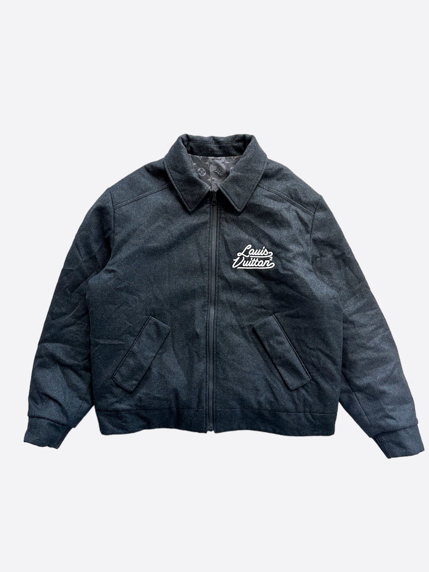 Louis Vuitton Grey Nigo Reversible Bomber Jacket