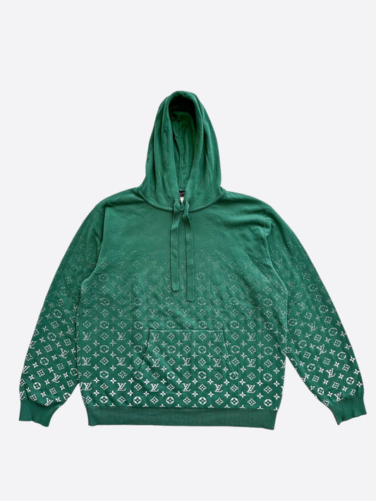 Louis Vuitton Green & White Monogram Gradient Hoodie