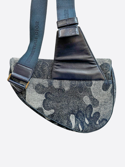 Dior Peter Doig Navy Camouflage Saddle Bag