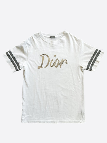 Dior White & Silver 47 Logo T-Shirt