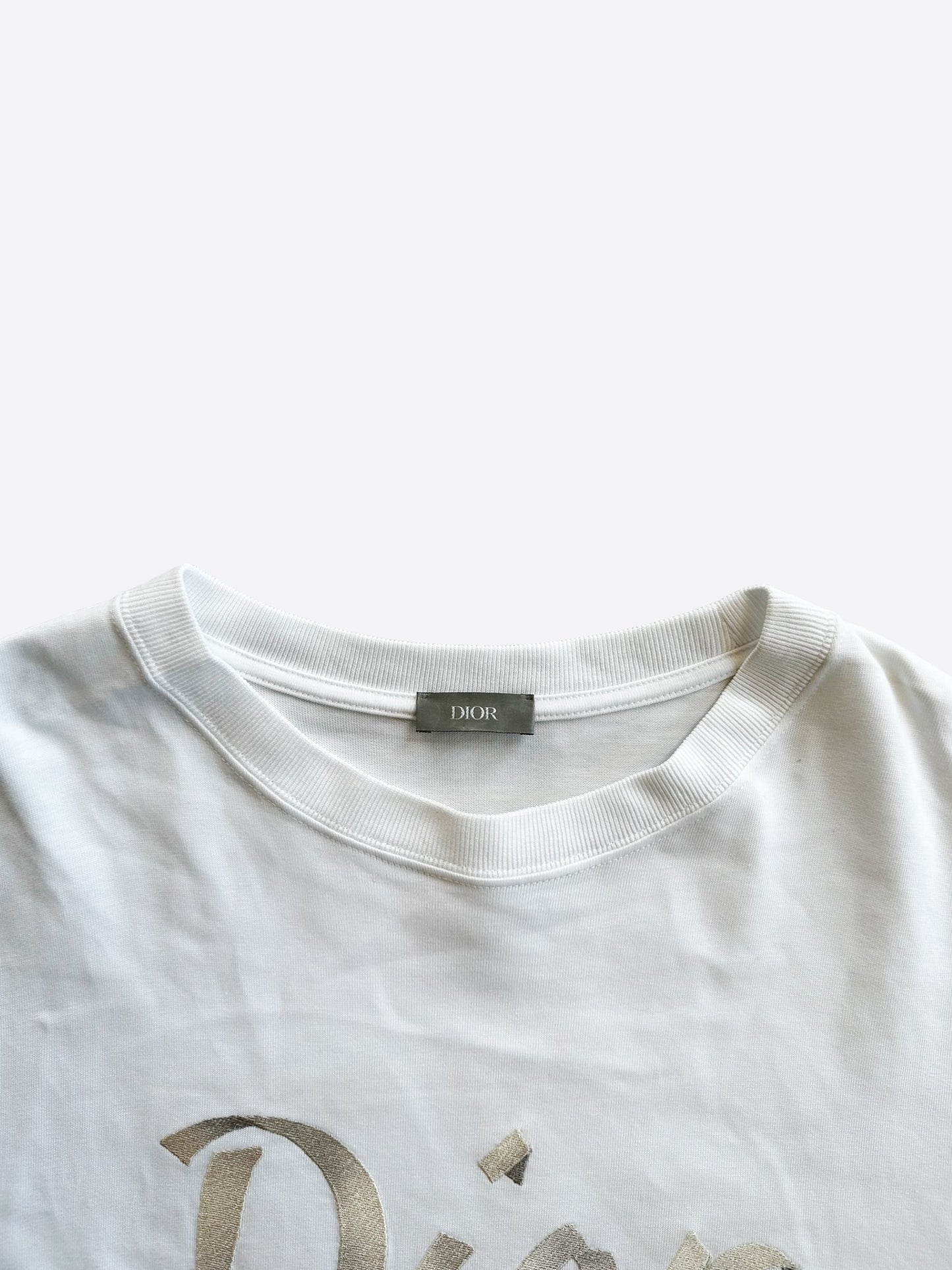 Dior White & Silver 47 Logo T-Shirt