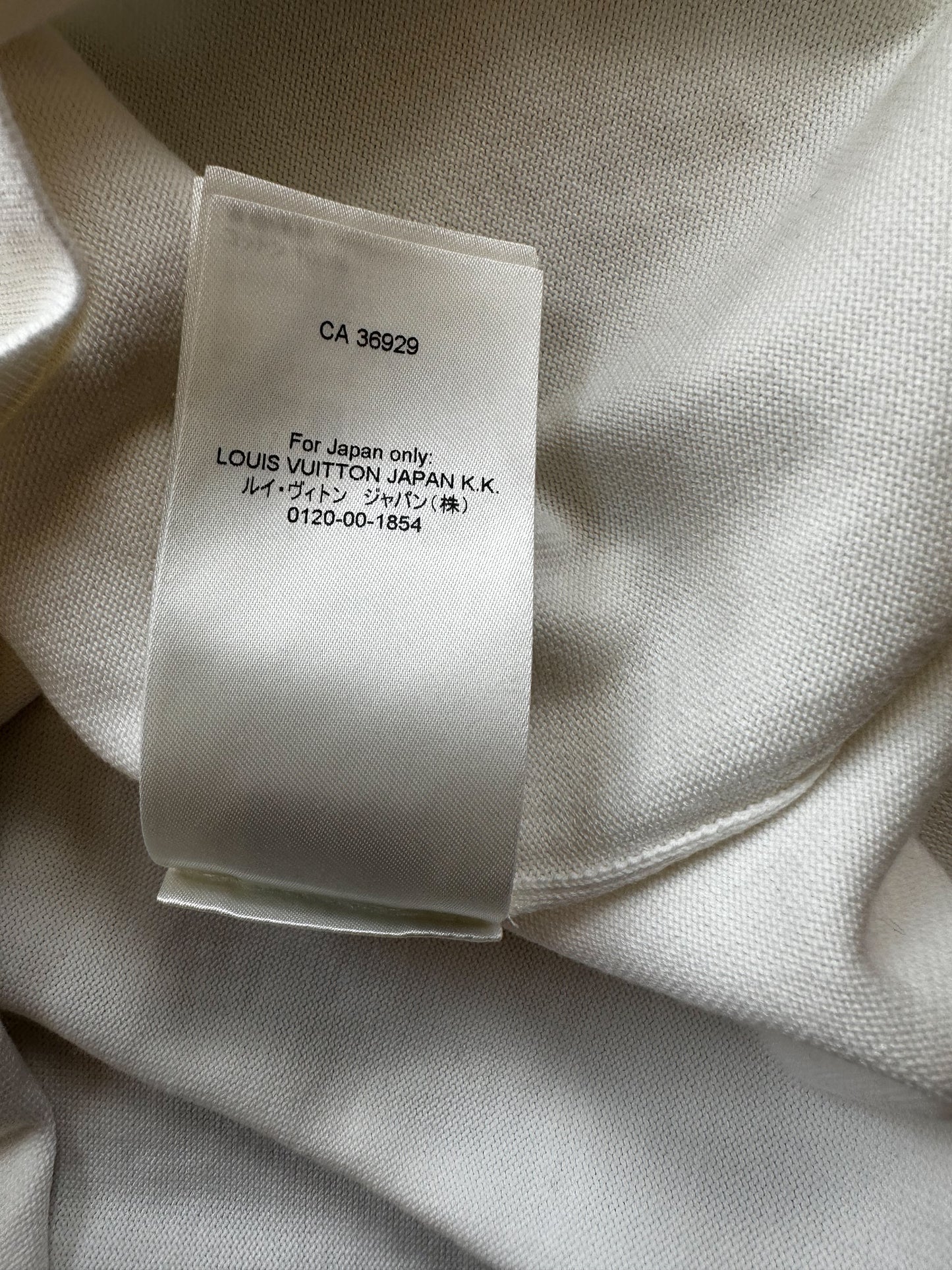 Louis Vuitton White Multicolor Logos Intarsia T-Shirt