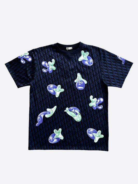 Dior Kenny Scharf Purple Oblique Faces T-Shirt