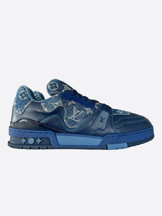 Louis Vuitton Nigo Blue Denim Monogram Trainers