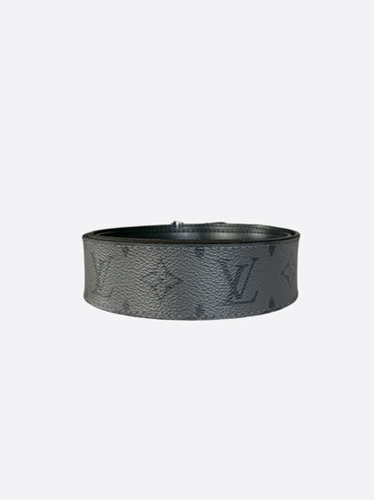 Louis Vuitton Grey Monogram Silver Logo Belt