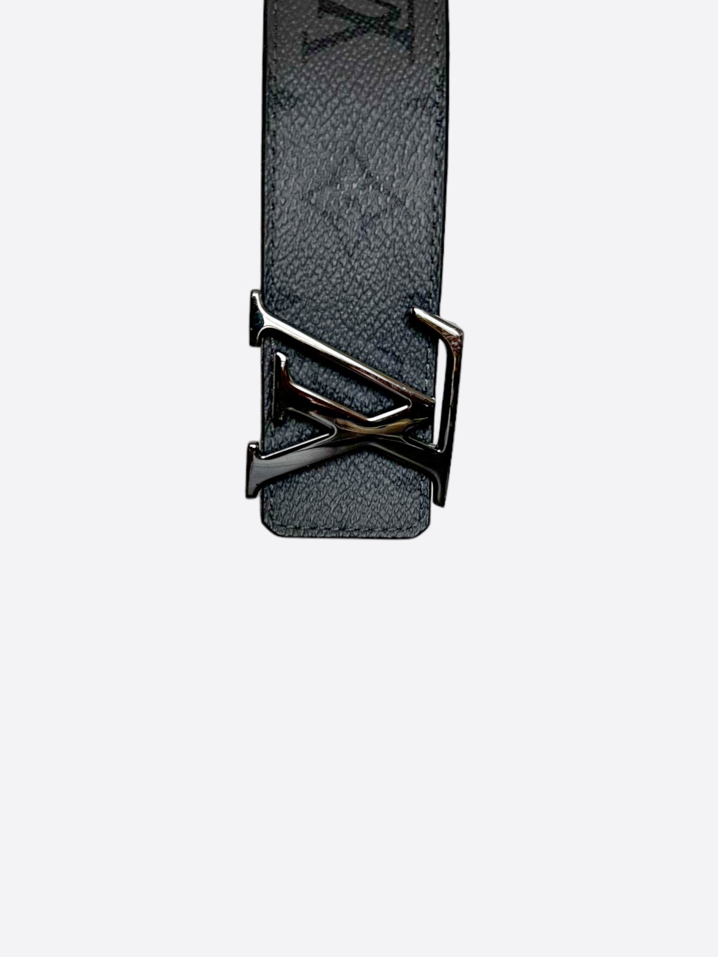 Louis Vuitton Grey Monogram Silver Logo Belt