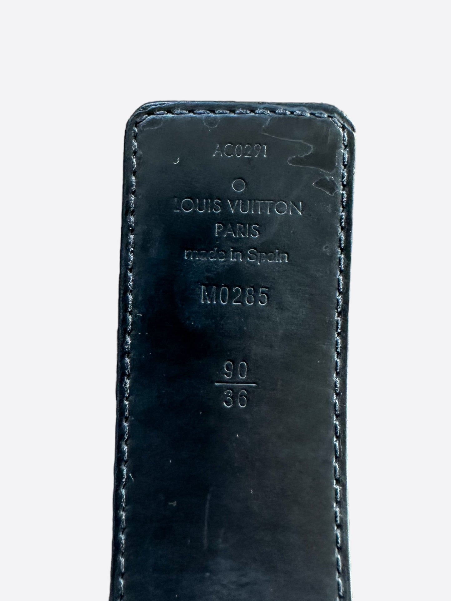 Louis Vuitton Grey Monogram Silver Logo Belt