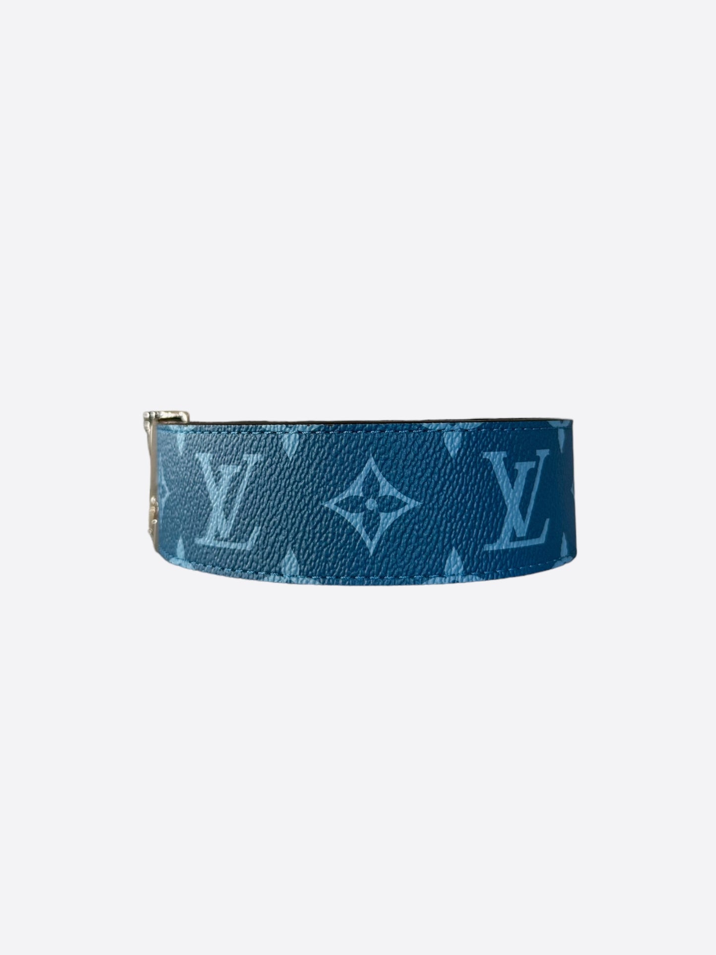 Louis Vuitton Blue & Brown Monogram Reversible Belt