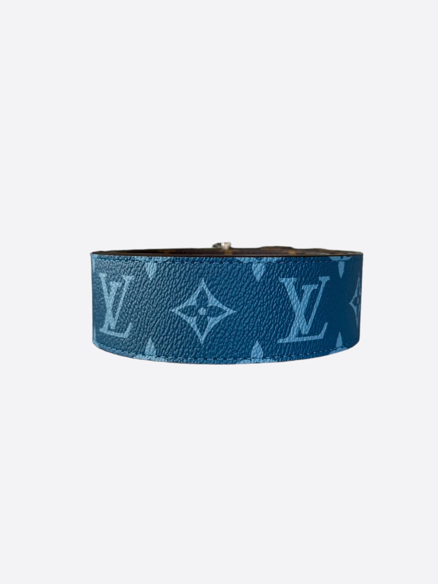 Louis Vuitton Blue & Brown Monogram Reversible Belt