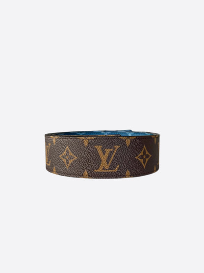 Louis Vuitton Blue & Brown Monogram Reversible Belt