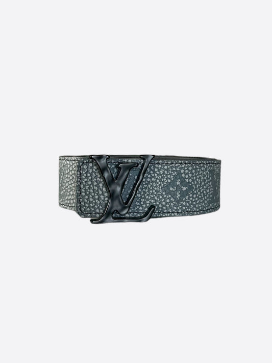 Louis Vuitton Grey & Black Taurillon Monogram Belt