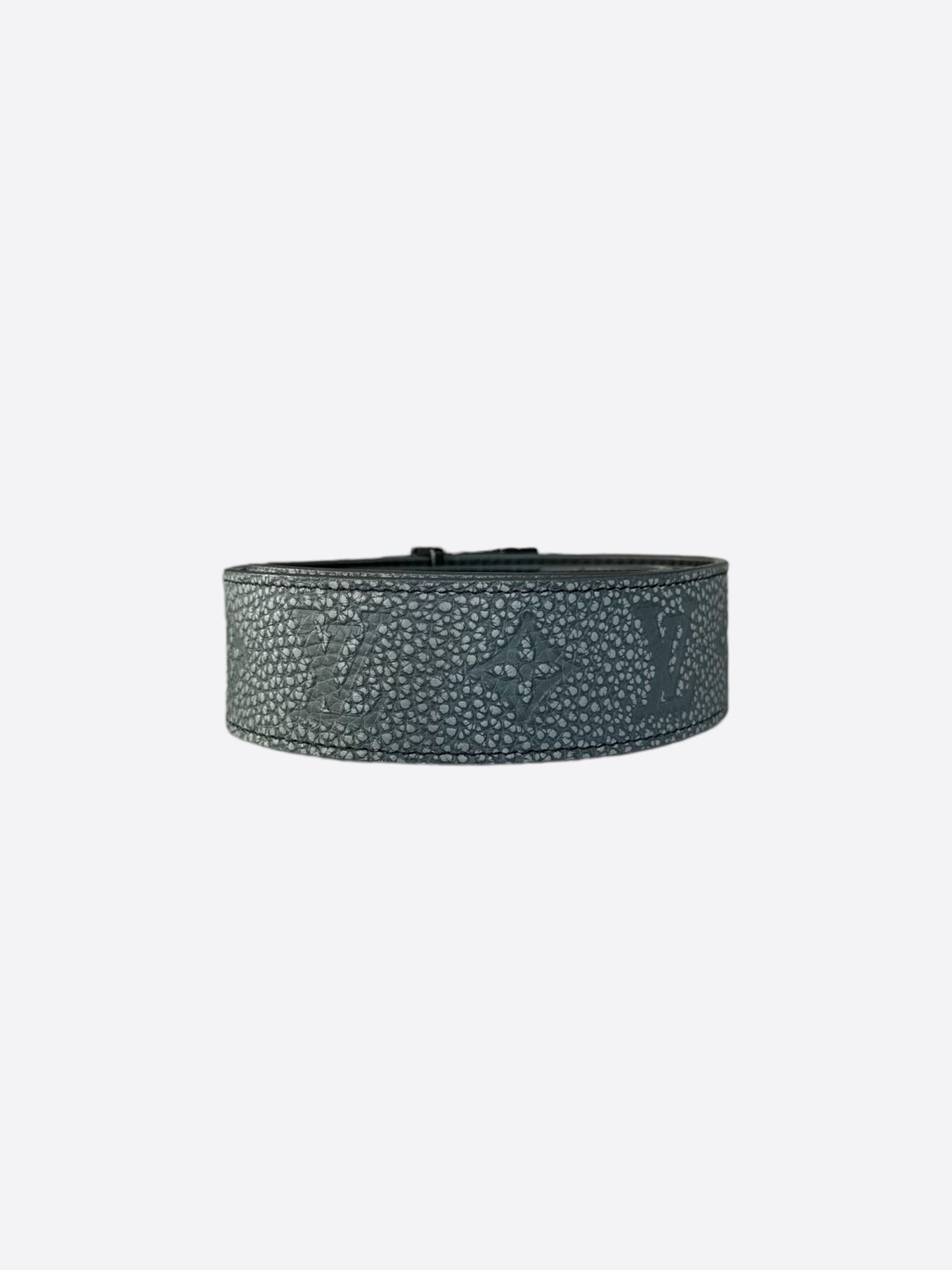 Louis Vuitton Grey & Black Taurillon Monogram Belt