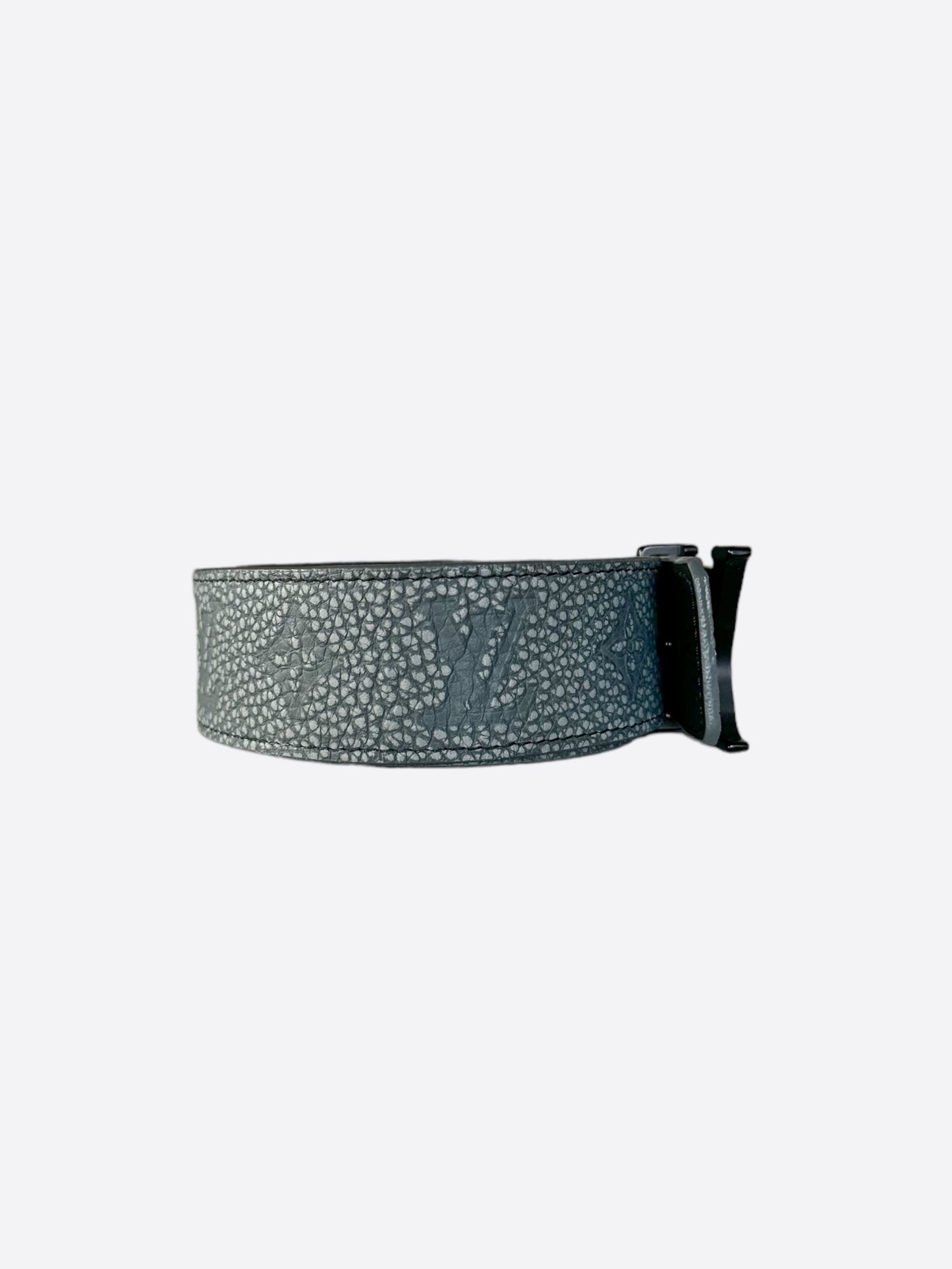 Louis Vuitton Grey & Black Taurillon Monogram Belt