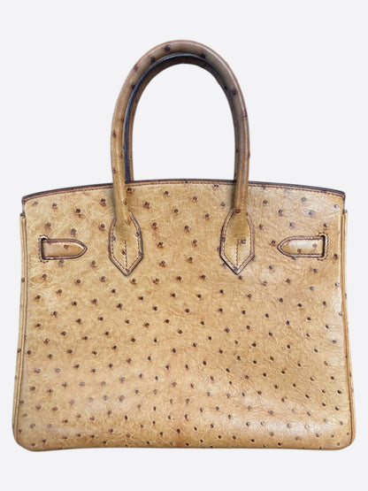 Hermes Gold Ostrich Birkin 30
