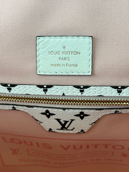 Louis Vuitton Red & White Monogram Neverfull MM