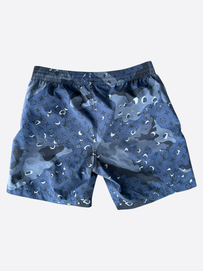 Louis Vuitton Blue Camouflage Monogram Swim Shorts