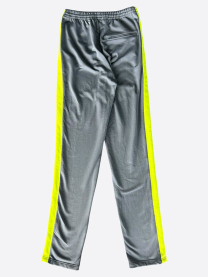 Balenciaga Grey & Yellow Embroidered Logo Trackpants