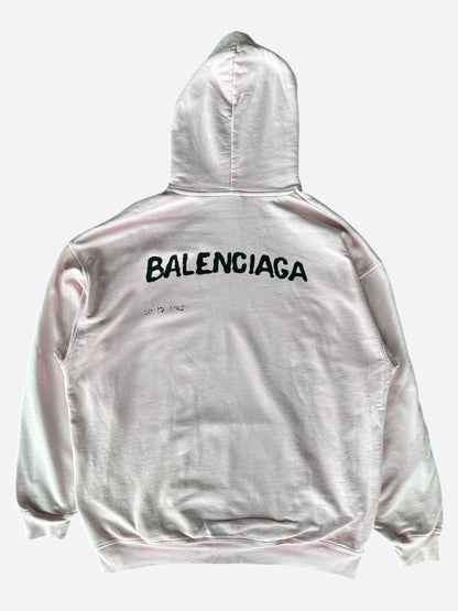 Balenciaga Pink & Black Logo Hoodie