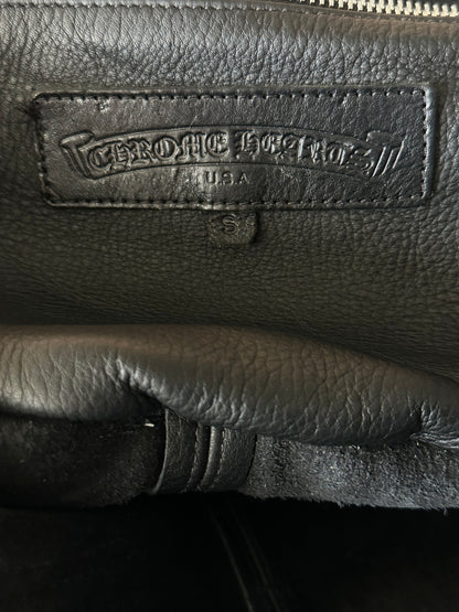 Chrome Hearts Black Leather Duffel Bag