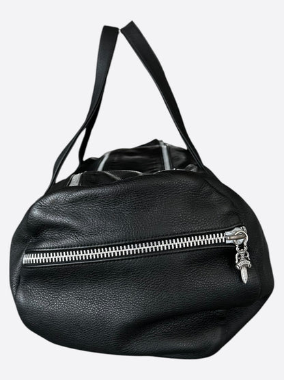 Chrome Hearts Black Leather Duffel Bag