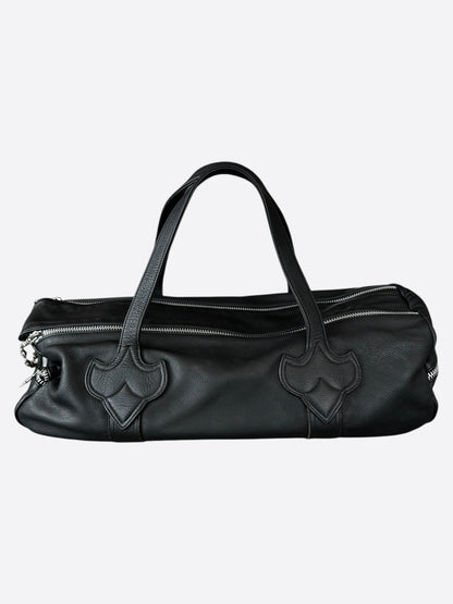 Chrome Hearts Black Leather Duffel Bag
