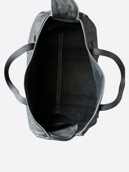 Chrome Hearts Black Leather Duffel Bag
