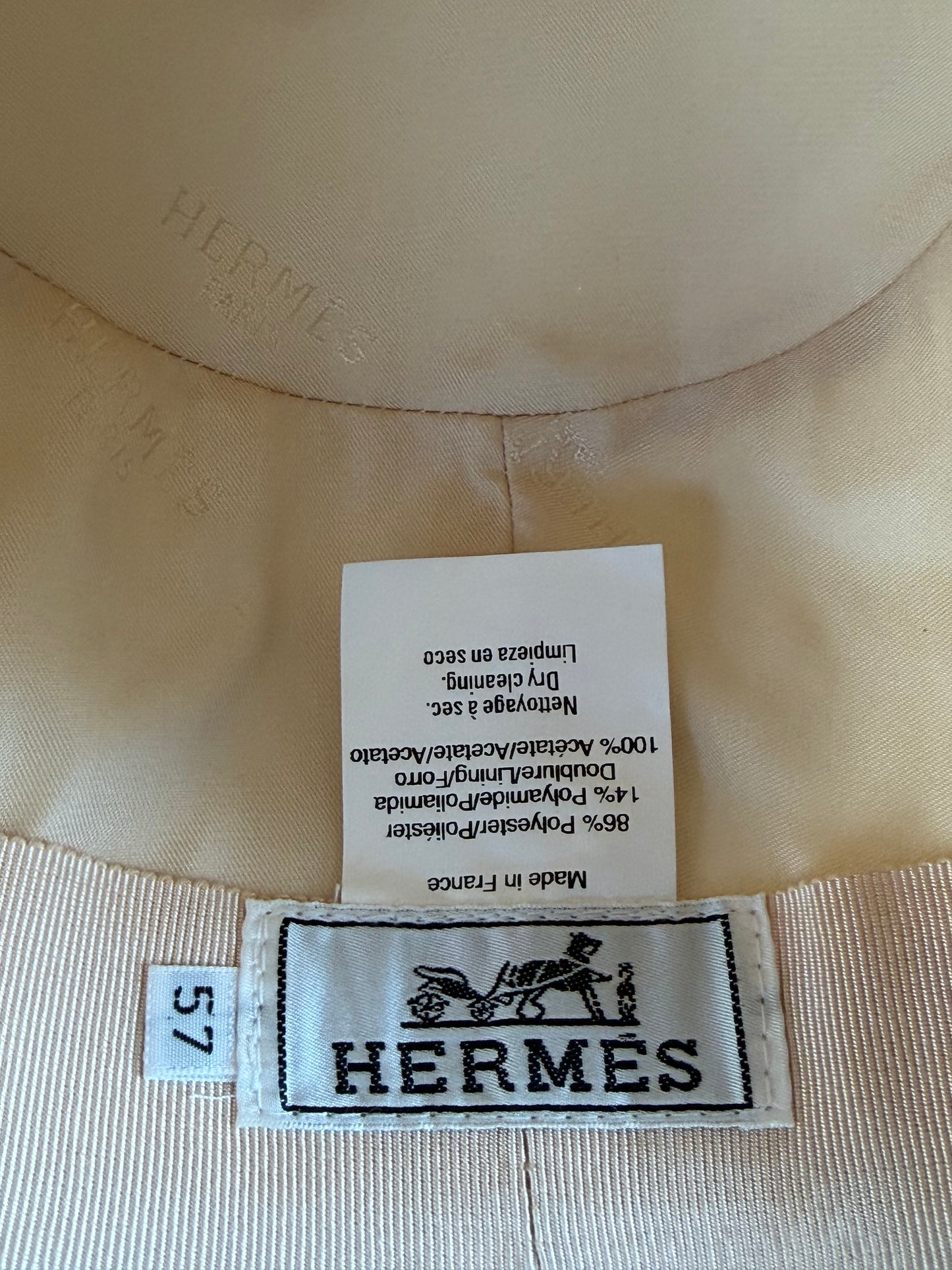 Hermes White Embroidered Logo Fedora