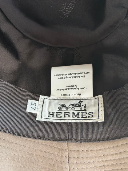 Hermes Brown Suede Fedora