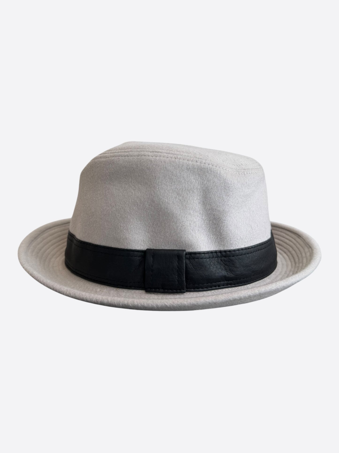 Hermes White & Black Cashmere Fedora