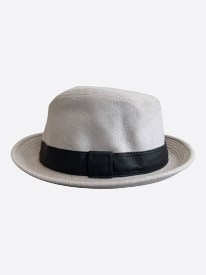 Hermes White & Black Cashmere Fedora