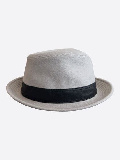 Hermes White & Black Cashmere Fedora