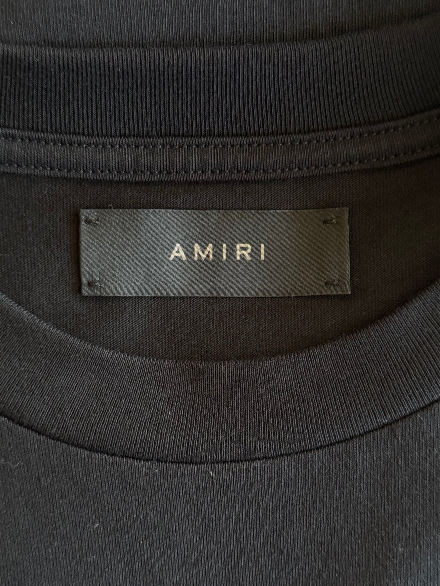 Amiri Black & Chrome Staggered Logo T-Shirt
