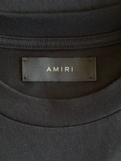 Amiri Black & Chrome Staggered Logo T-Shirt