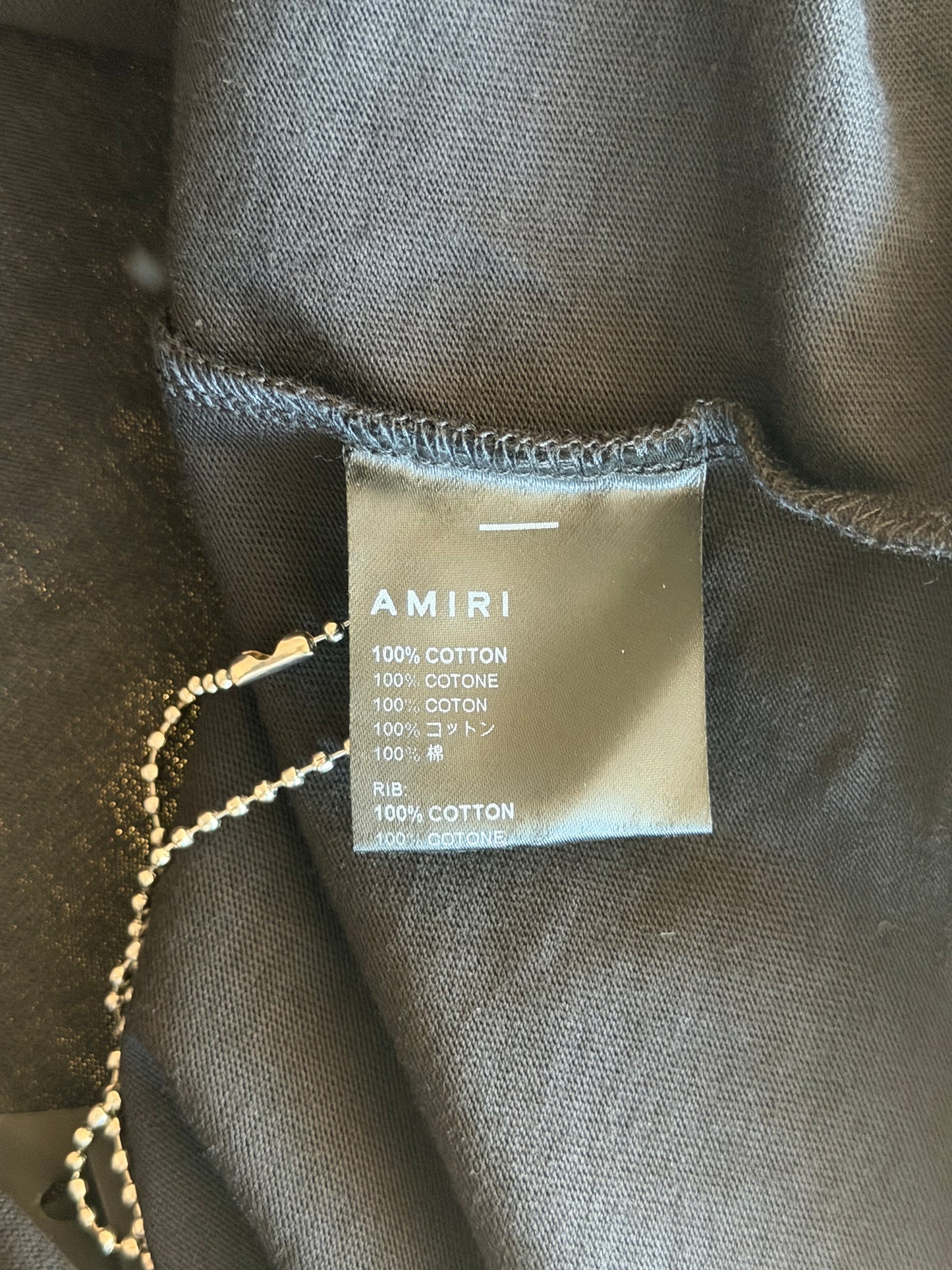 Amiri Black & Chrome Staggered Logo T-Shirt