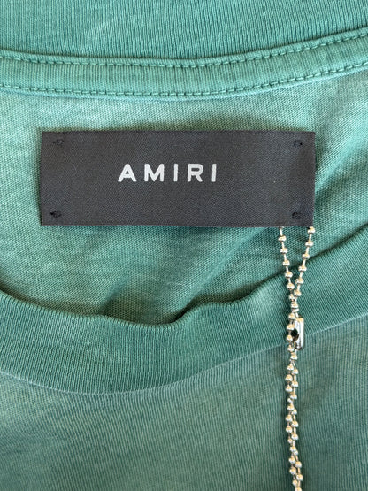 Amiri Green & White Collegiate Logo T-Shirt