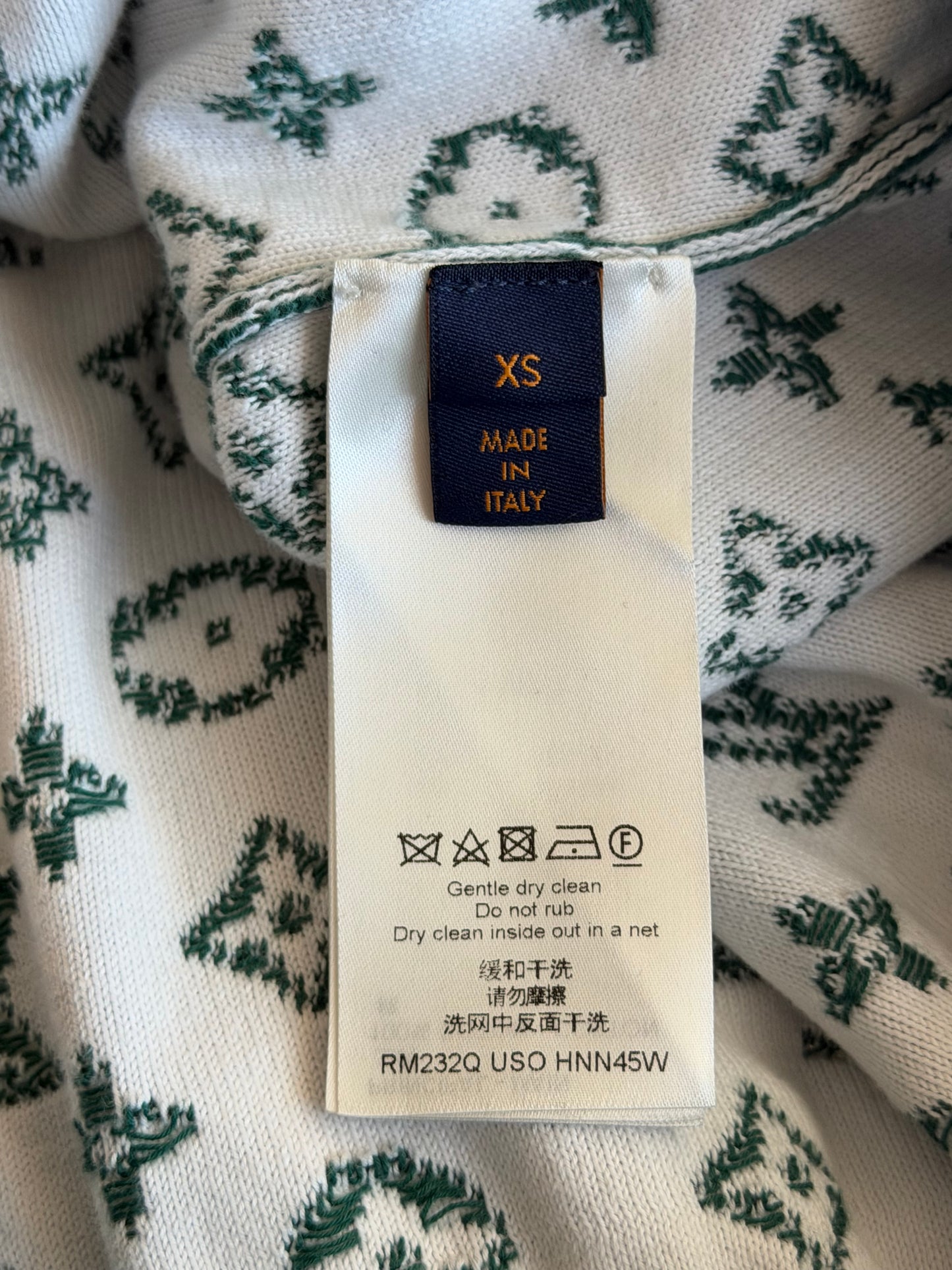 Louis Vuitton Green & White Monogram Gradient Hoodie