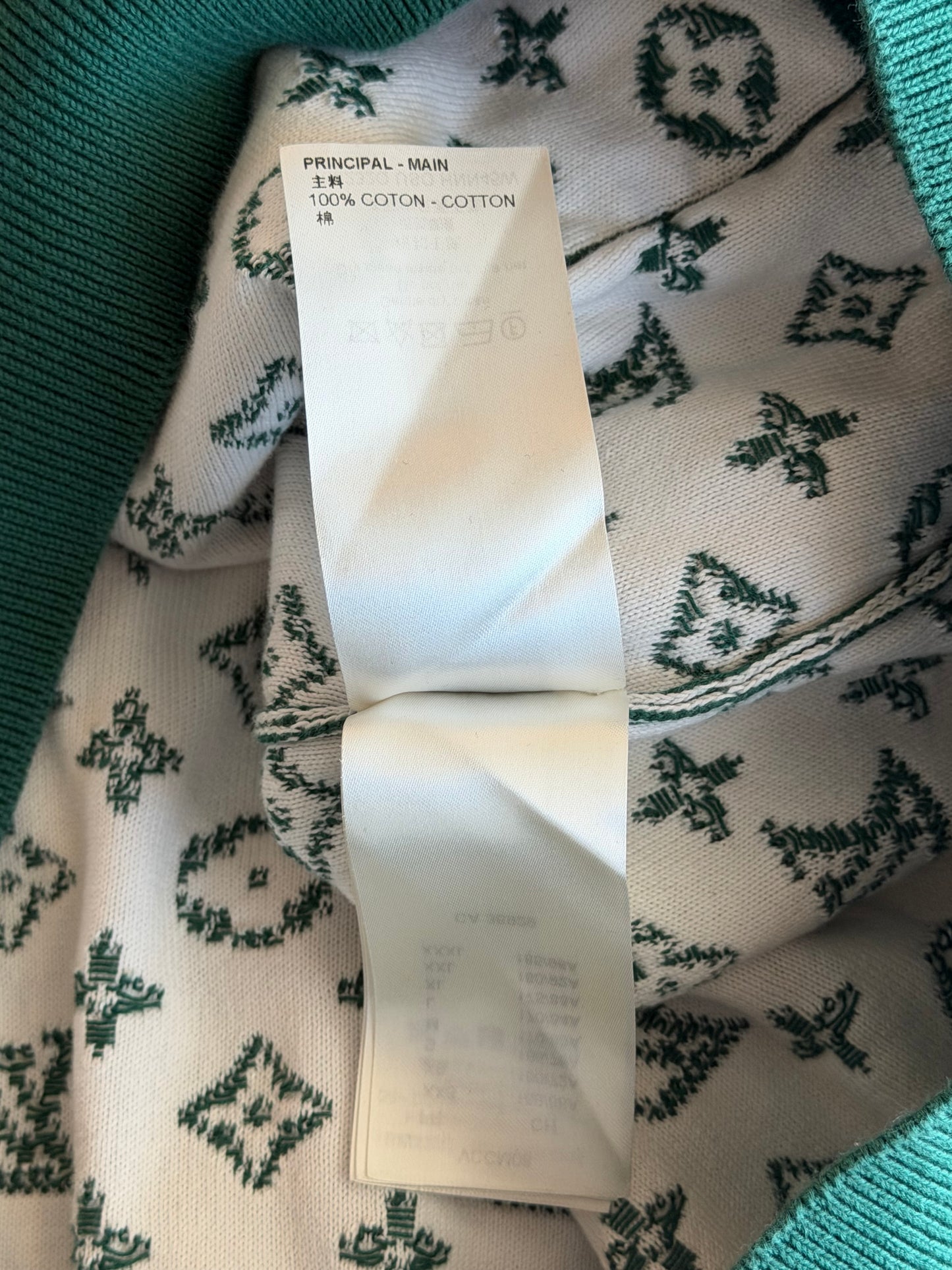 Louis Vuitton Green & White Monogram Gradient Hoodie
