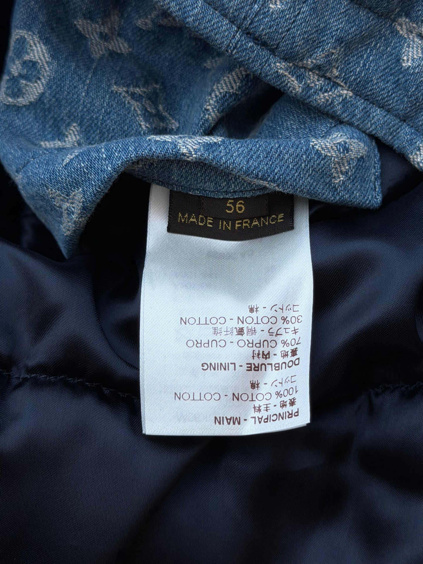 Louis Vuitton Supreme Blue Monogram Denim Parka