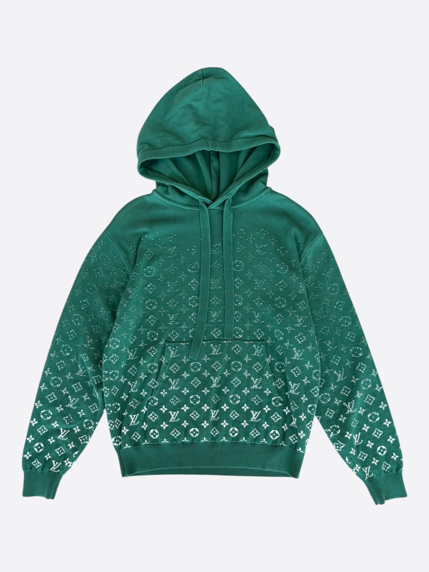 Louis Vuitton Green & White Monogram Gradient Hoodie