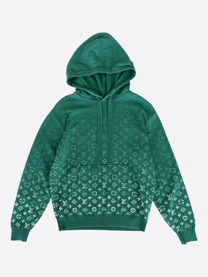 Louis Vuitton Green & White Monogram Gradient Hoodie