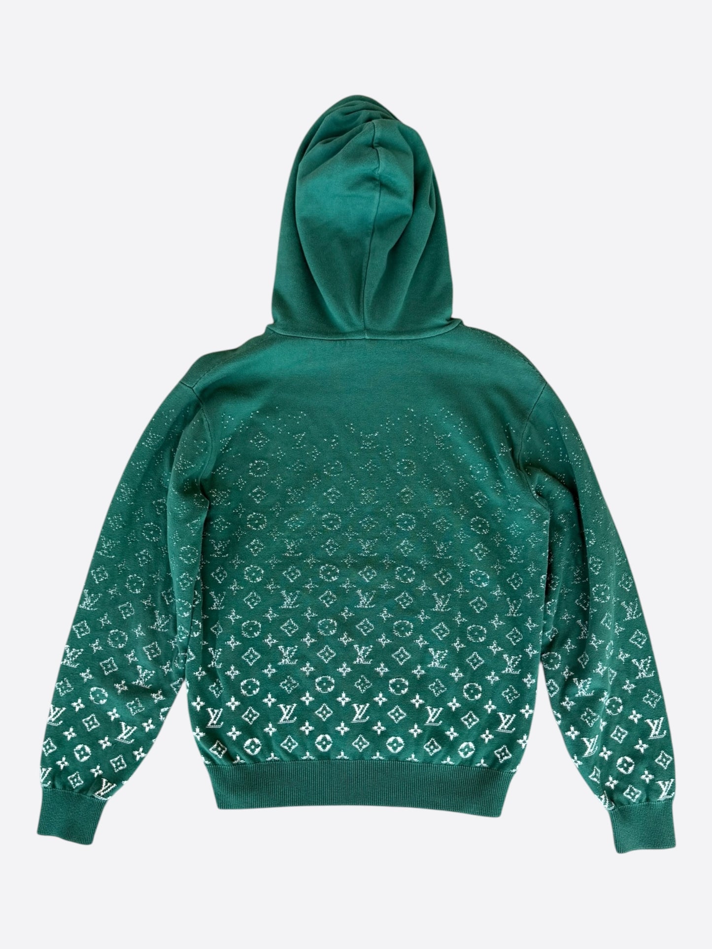 Louis Vuitton Green & White Monogram Gradient Hoodie