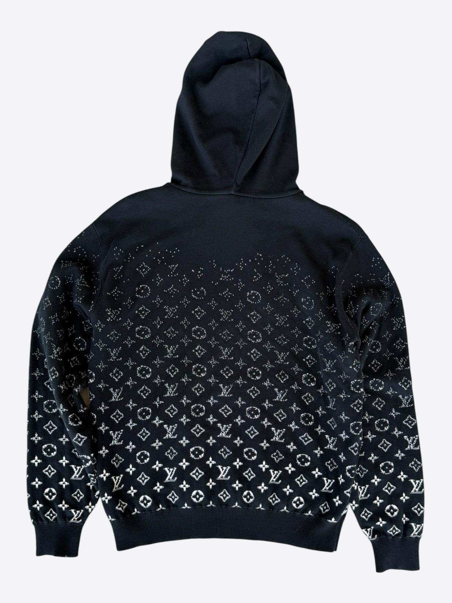 Louis Vuitton Black & White Monogram Gradient Hoodie