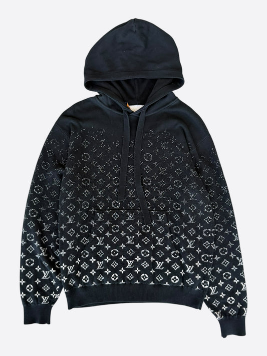 Louis Vuitton Black & White Monogram Gradient Hoodie