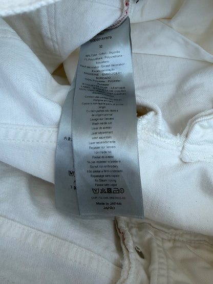 Dior Raymond Pettibon White & Black Embroidered Logo Jeans