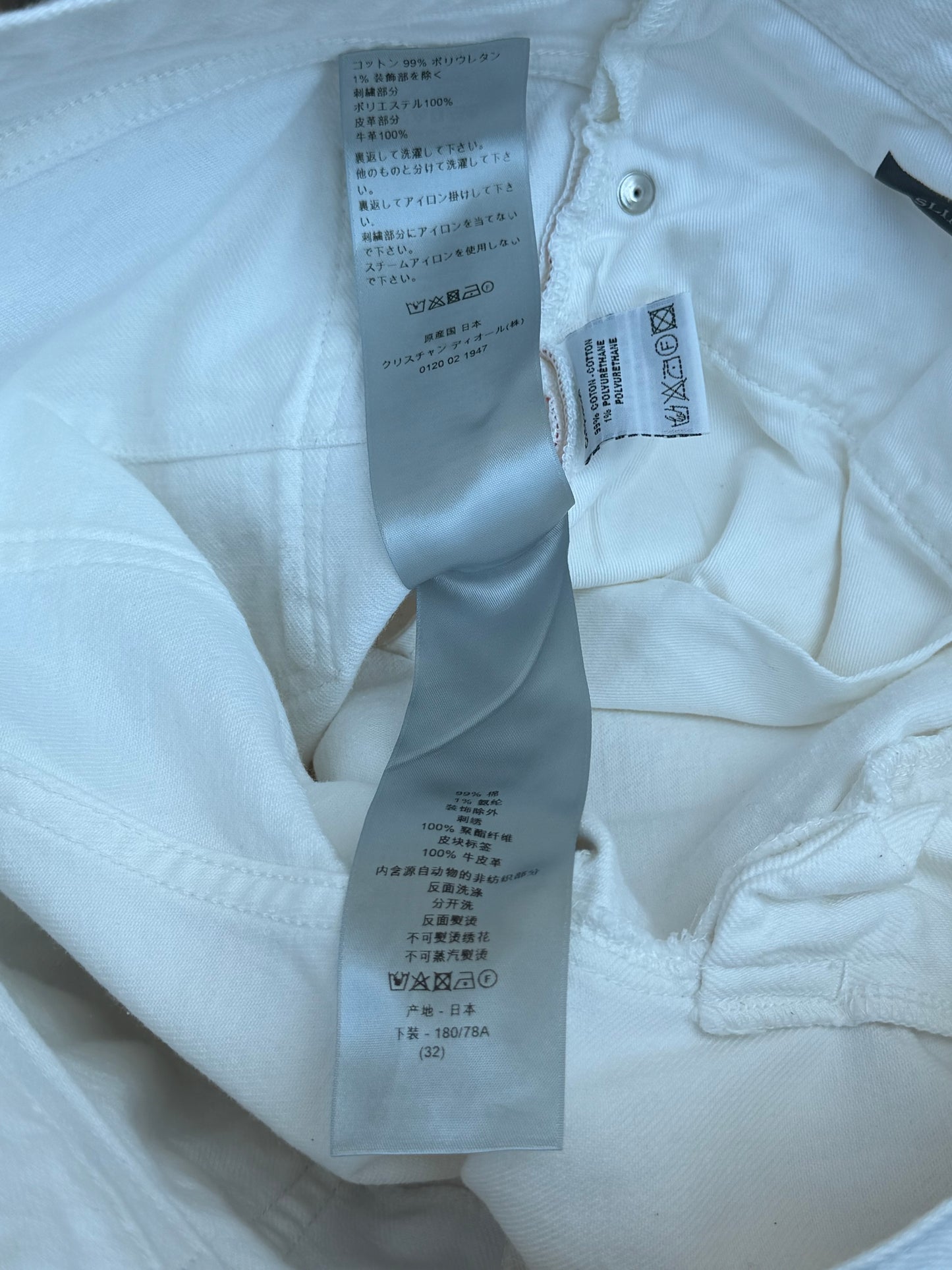 Dior Raymond Pettibon White & Black Embroidered Logo Jeans